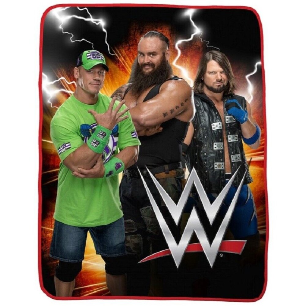 New Wrestling WWE Plush Fleece Throw Gift Blanket John Cena Styles Strowman SOFT